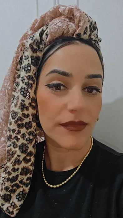 מטפחת משולבת מנומרת ורוד