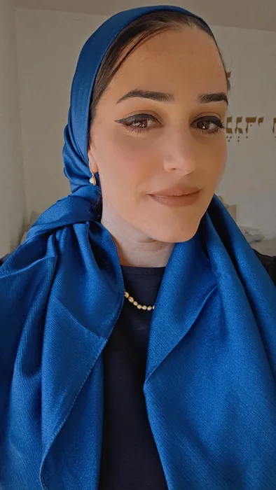 מטפחת מרובעת דגם סול מבריקה כחול