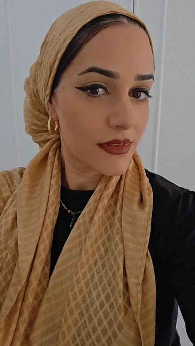 מטפחת מרובעת ריבועים ענקית חרדל