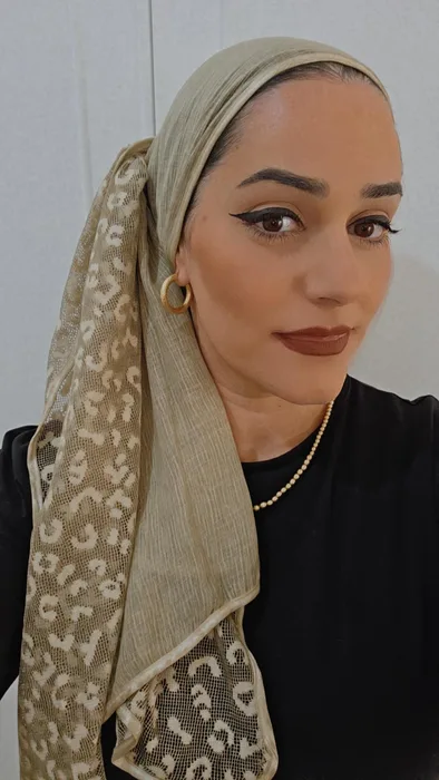 מטפחת מנומר ירוק זית אחיד