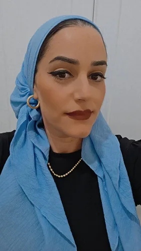 מטפחת קרפ צבע תכלת 3 ב100