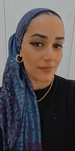 מטפחת לונג מנומרת דו צדדי גווני כחול